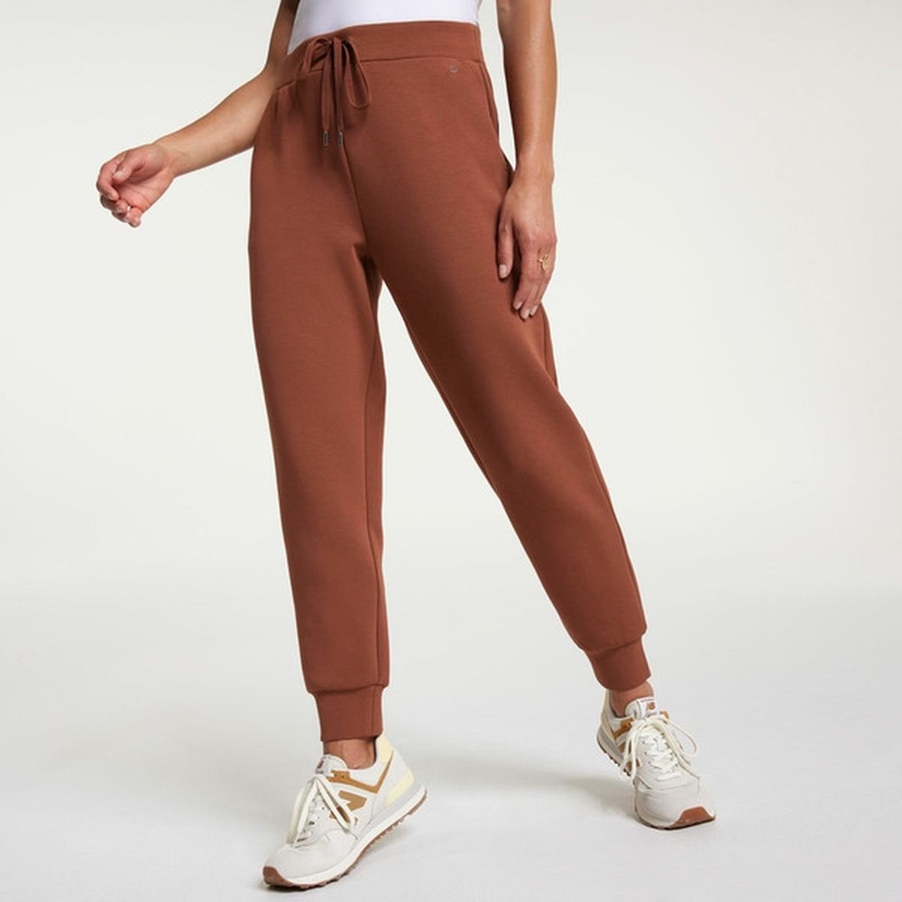 CALIA Women's Soft Scuba Joggers Rocky Mountain Brown Size Small